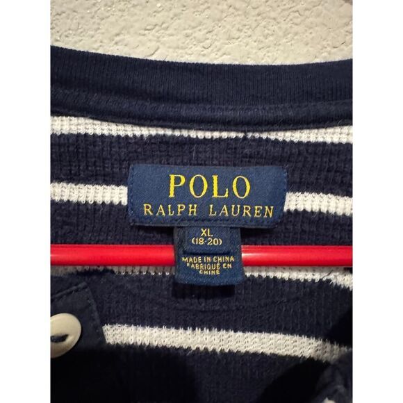 Polo Ralph Lauren Kids Navy & White Striped T-shirt‎ Size XL - Picture 3 of 5